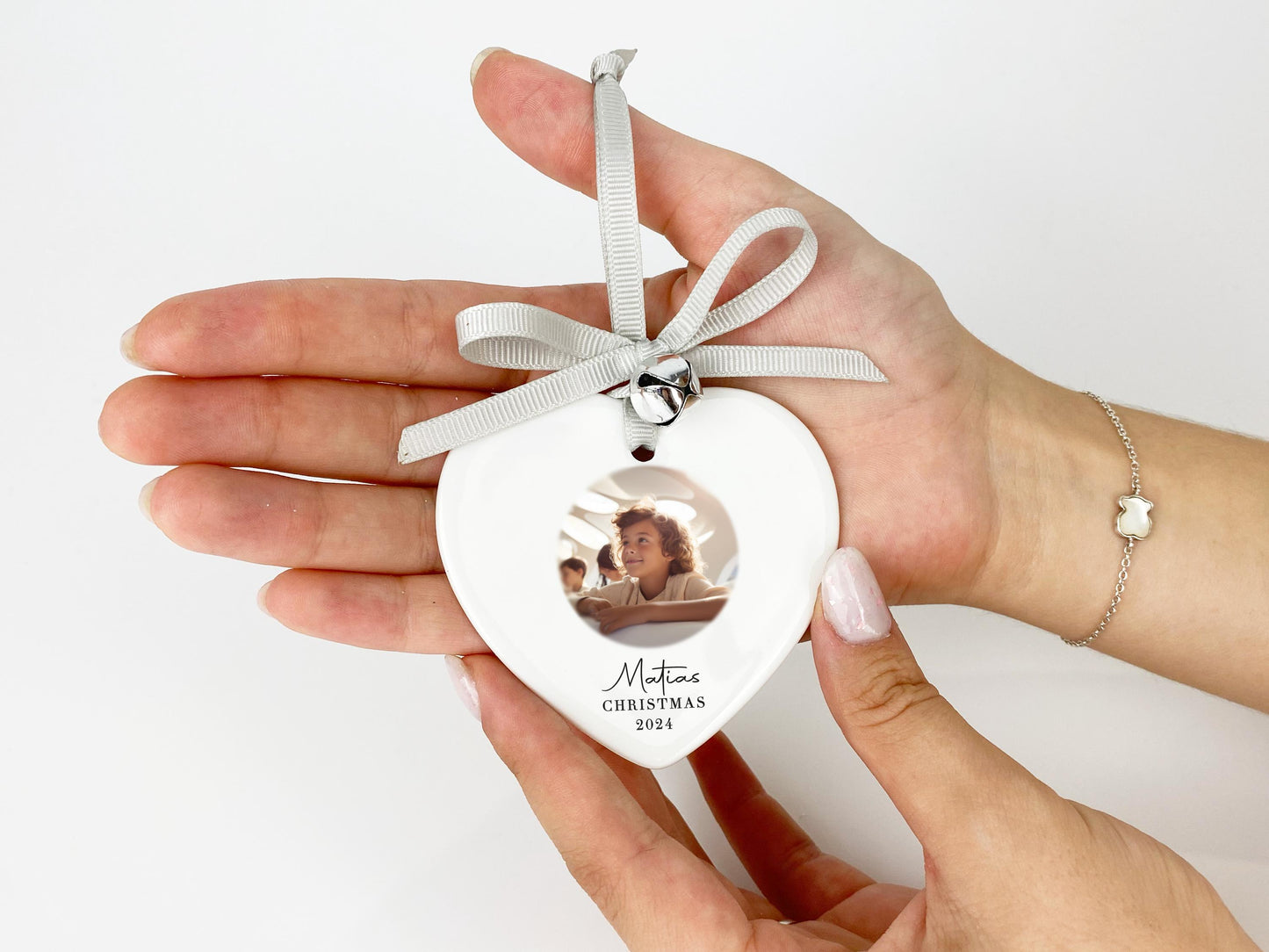 Personalized Photo Christmas Ornament: Custom Ceramic Bauble
