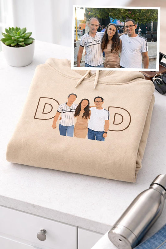 Custom Dad Portrait Sweatshirt, Personalized Father's Day Gift