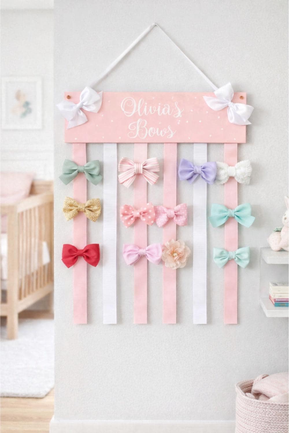Personalized Hair Bow Holder Organizer for Girls
