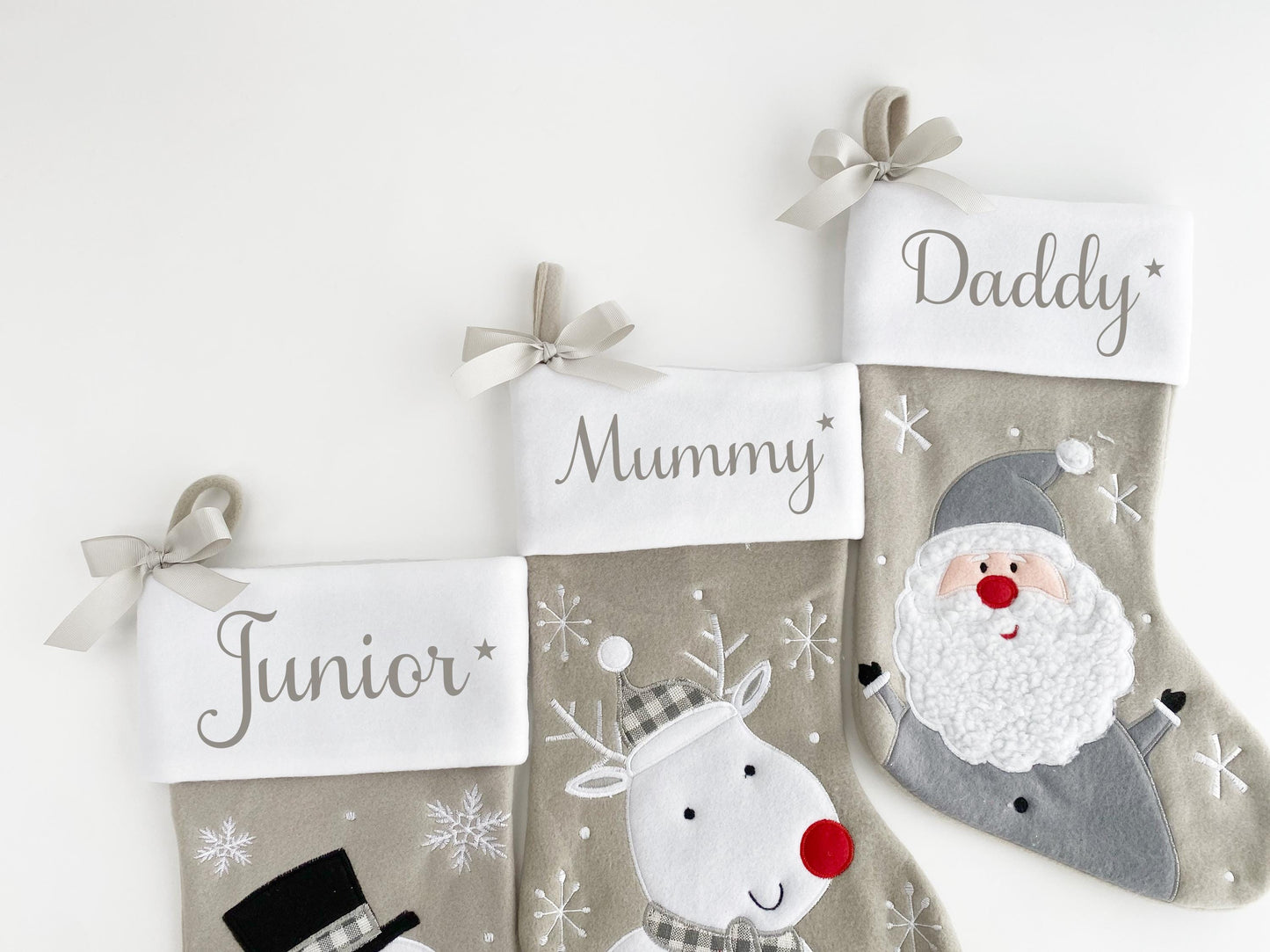 Personalized Plush Christmas Stocking: Santa, Reindeer, Snowman