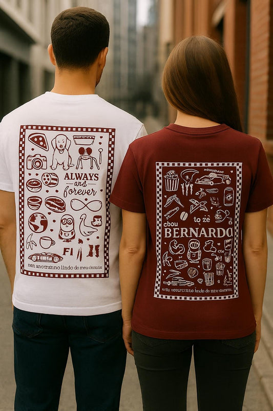 Custom Doodle Icon Shirt, Personalized Couple Gift, Valentine's Day Tee