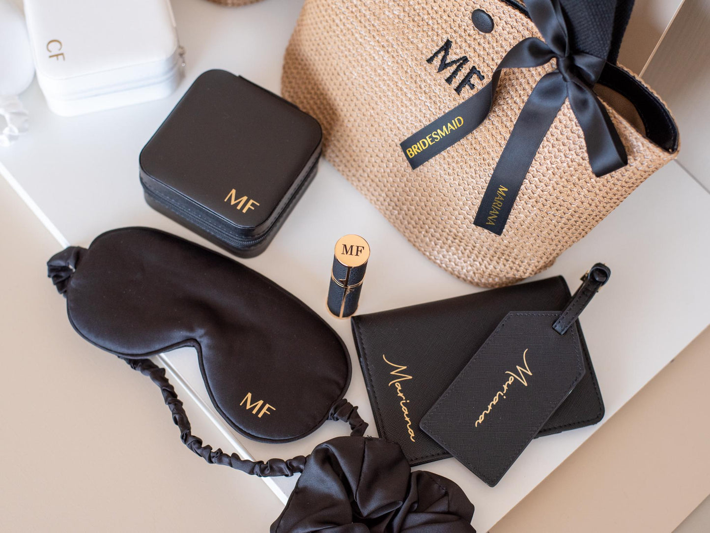Personalized Bridesmaid Proposal Gift Set: Raffia Tote, Jewelry Box & More