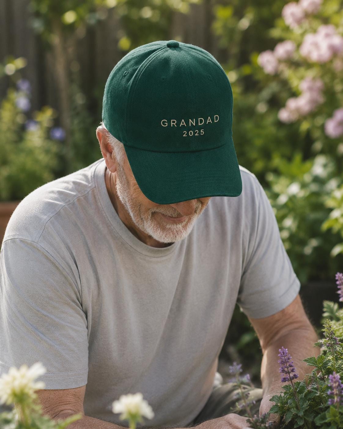 Daddy cap with custom year embroidery beige burgundy black or navy papa Dad Grandad
