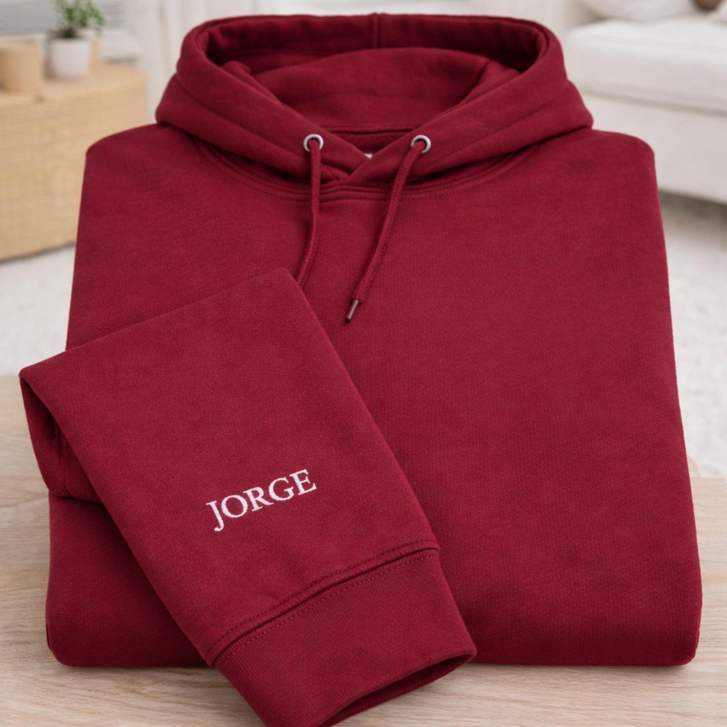 Custom Embroidered Name Sleeve Hoodie - Personalized Father's Day Gift