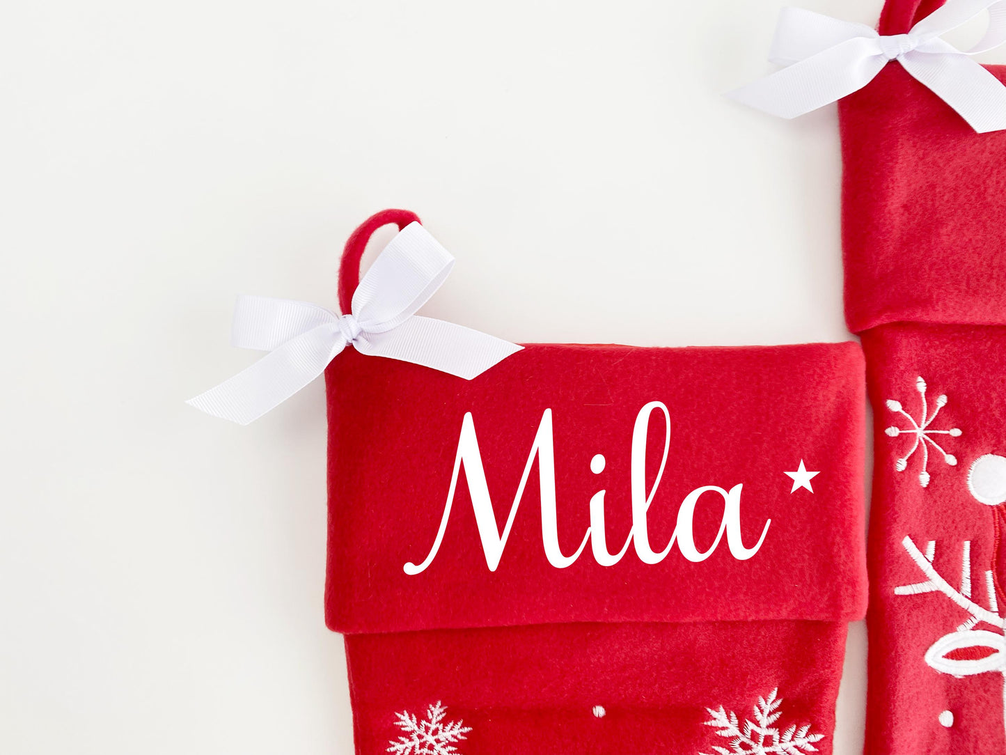 Personalized Christmas Stocking, Embroidered Holiday, Custom Name, Family Stockings
