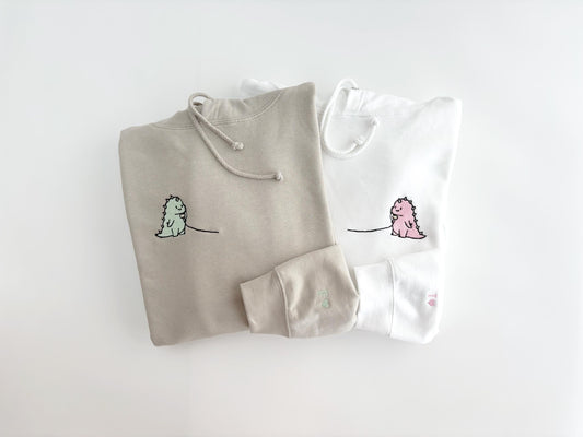 Cute Couples sweatshirt, couples dinosaur hoodie, special boyfriend gift valentines , personalised girlfriend gift husband wife anniversary