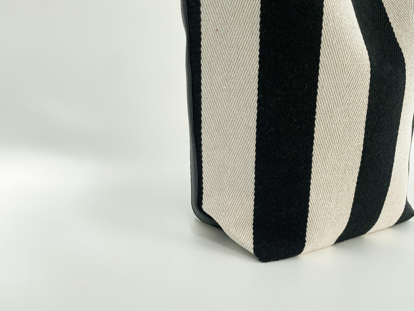 Monogrammed Vegan Leather Tote Bag: Striped Oversize Purse