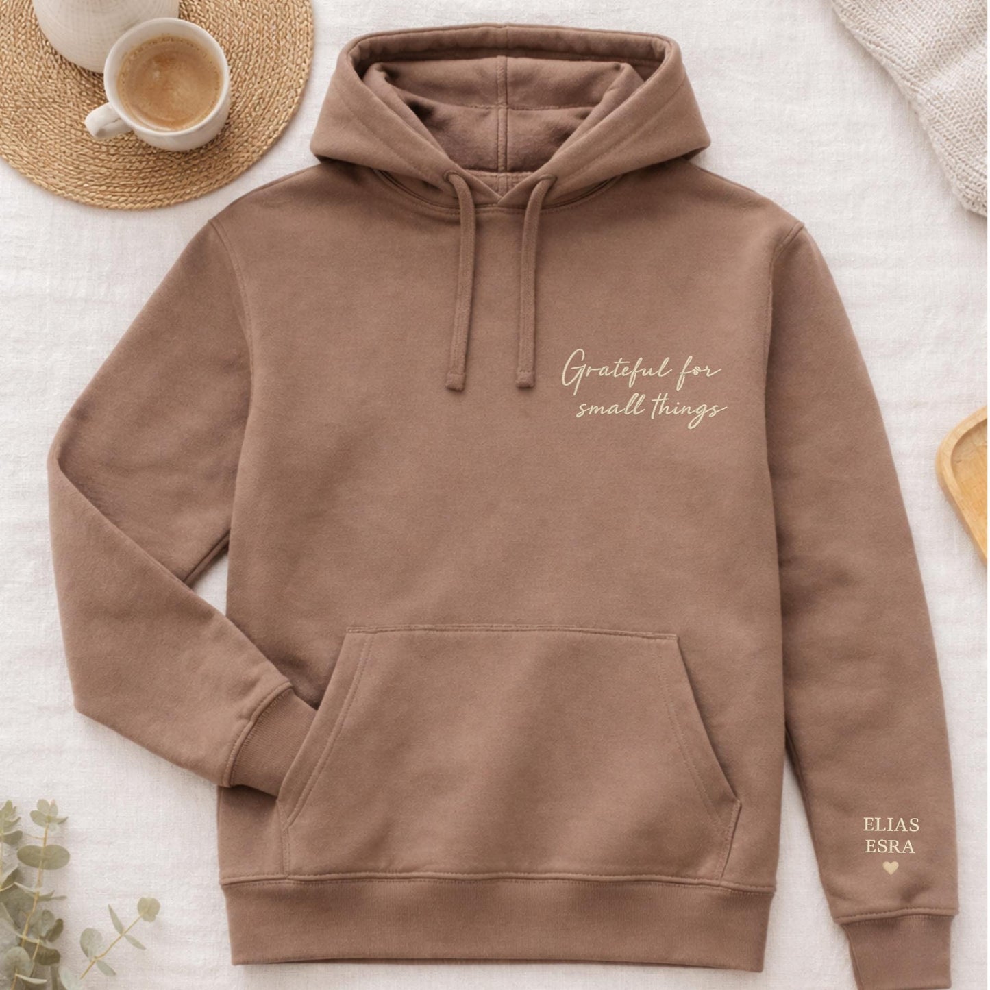 Custom Embroidered Mum Hoodie: Personalized Kids Names, Heart Sleeve