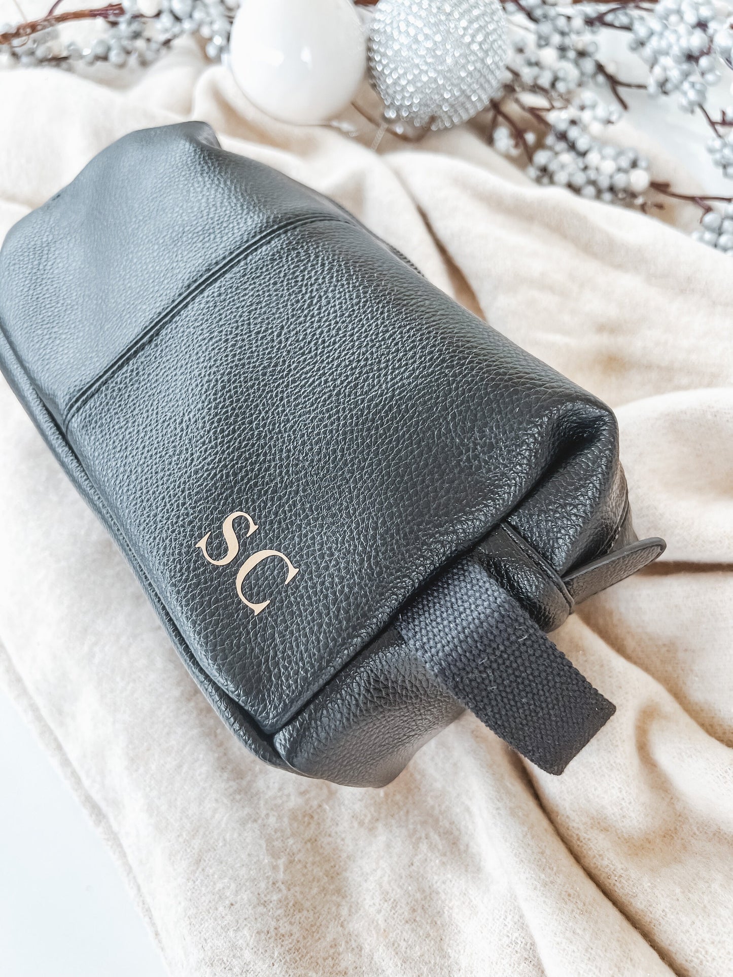 Personalized Faux Leather Men's Toiletry Bag & Watch Box Set