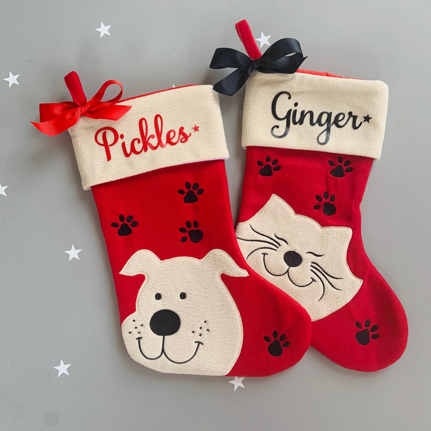 Personalized Plush Pet Christmas Stocking: Cat or Dog Design