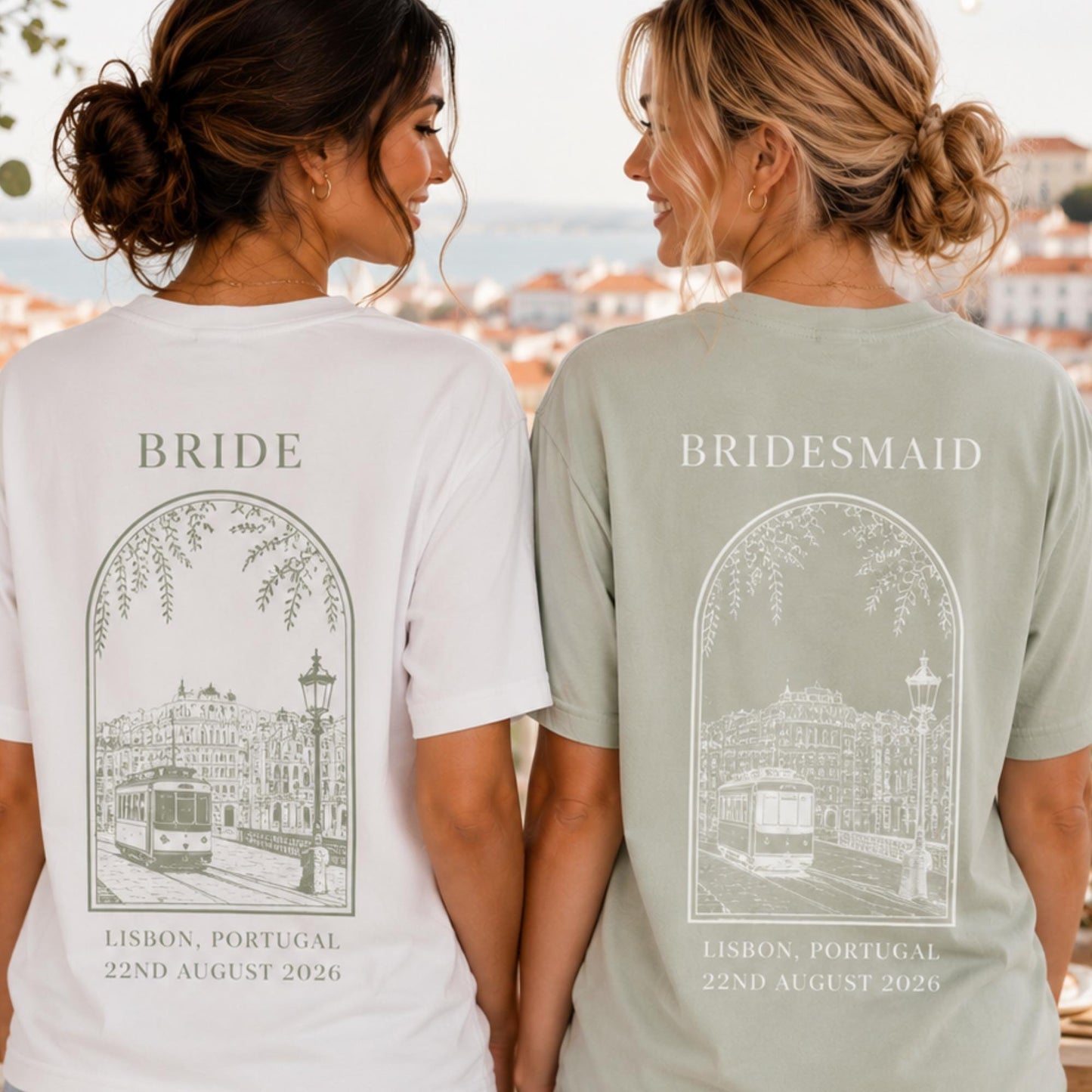 Personalised Destination Wedding Shirts: Bride, Bridesmaid, Custom Location Design