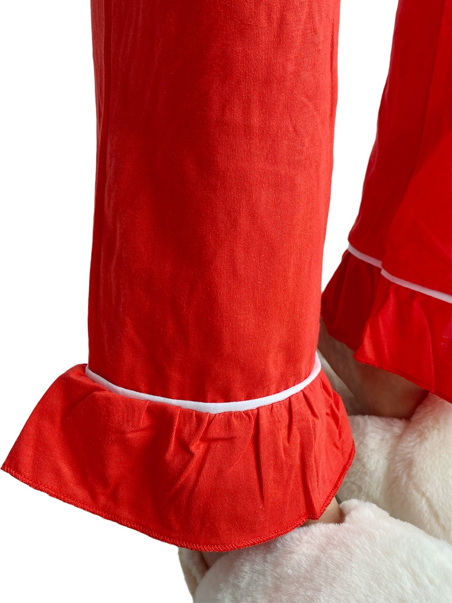 Embroidered Couples Christmas Pyjamas: Matching Cotton Xmas PJs