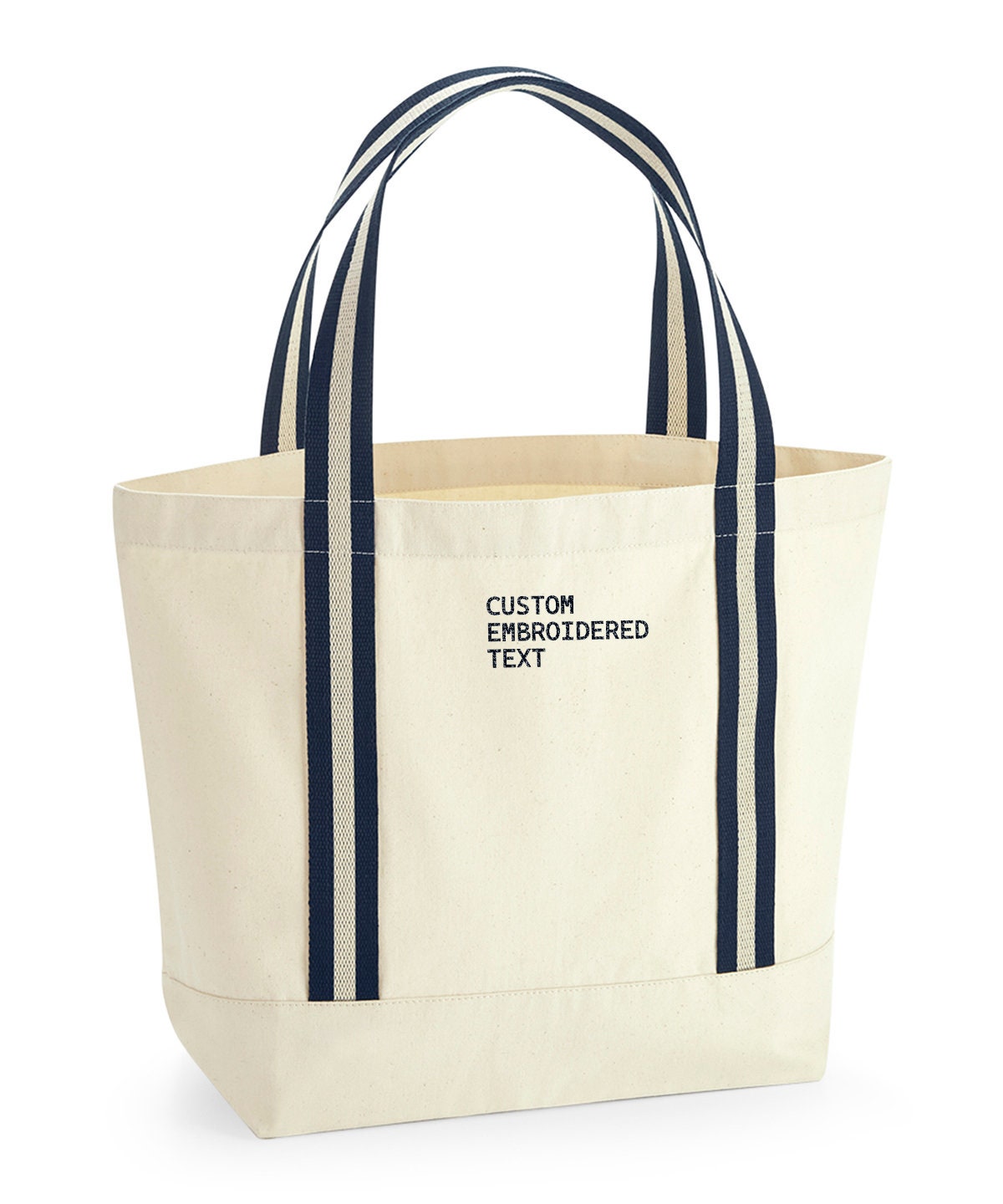 Embroidered Teacher Tote Bag: Personalized Organic Cotton Canvas Gift
