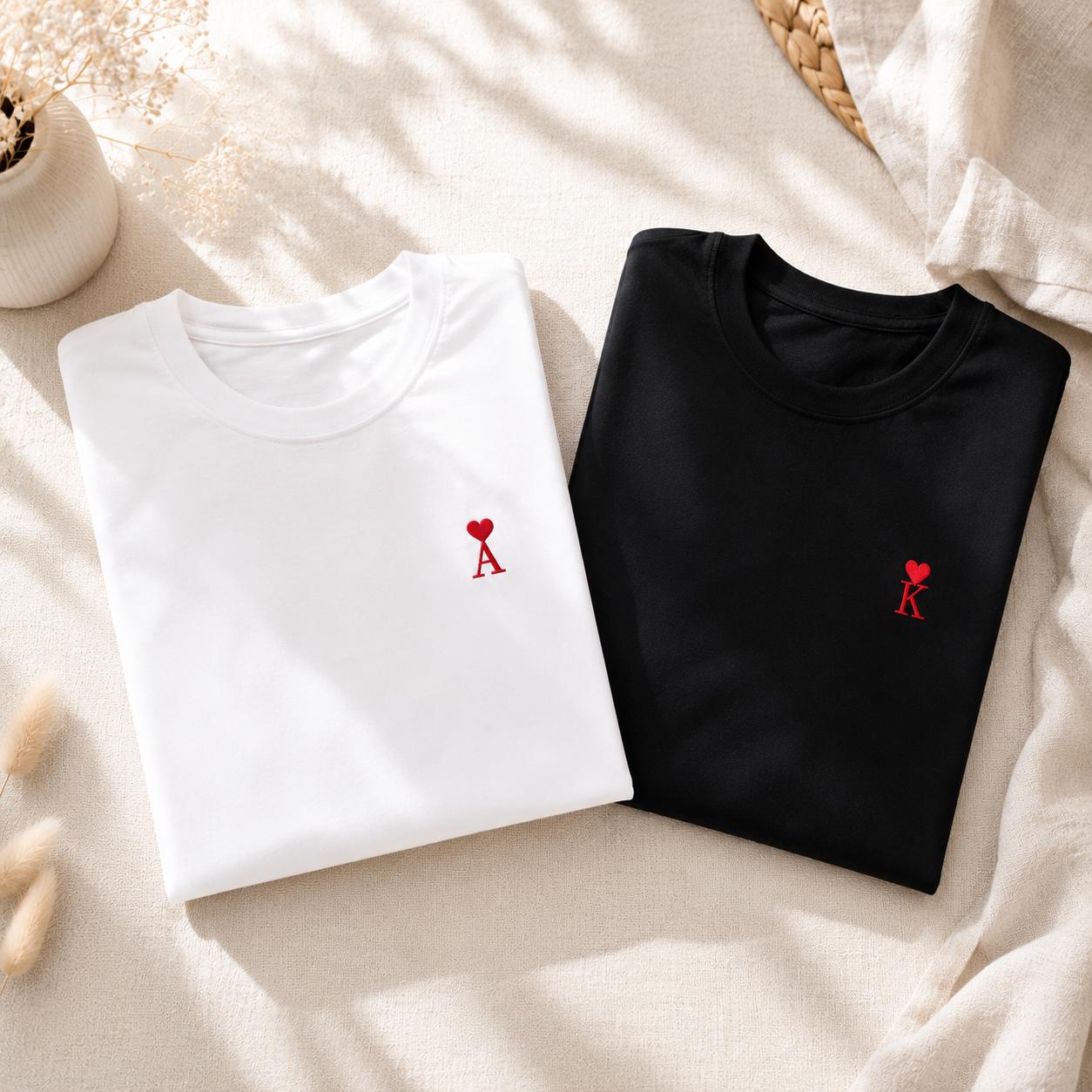 Matching Honeymoon Shirts | Personalized Newlywed Couple T-Shirts | Embroidered Husband Wife Shirts | Wedding Gift for Couple
