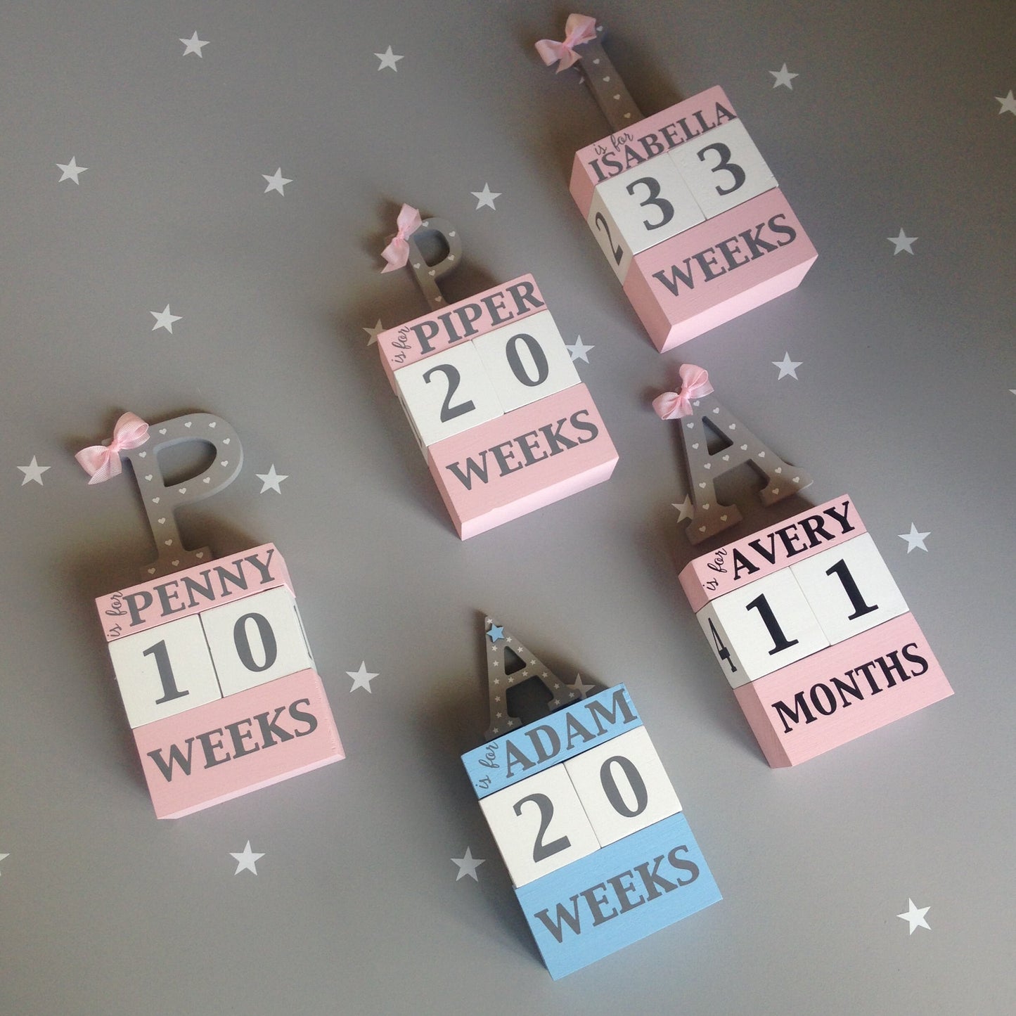 Personalized Baby Age Blocks, Photo Prop, Milestone Blocks