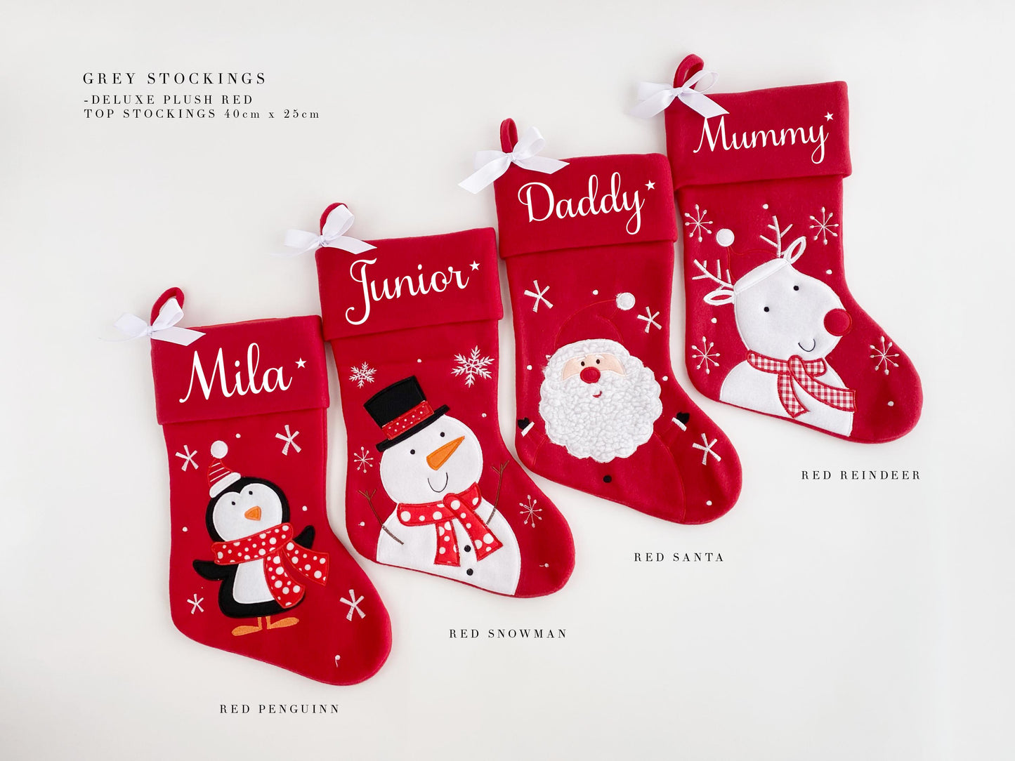 personalised Christmas sack and christmas stocking