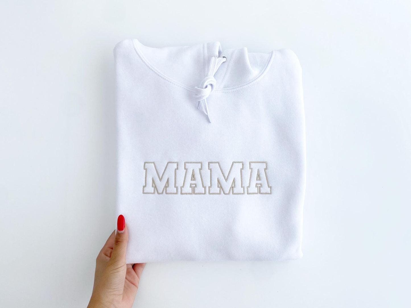 Embroidered Mama Sweatshirt: Personalized Kids Name Sleeve, New Mom Gift
