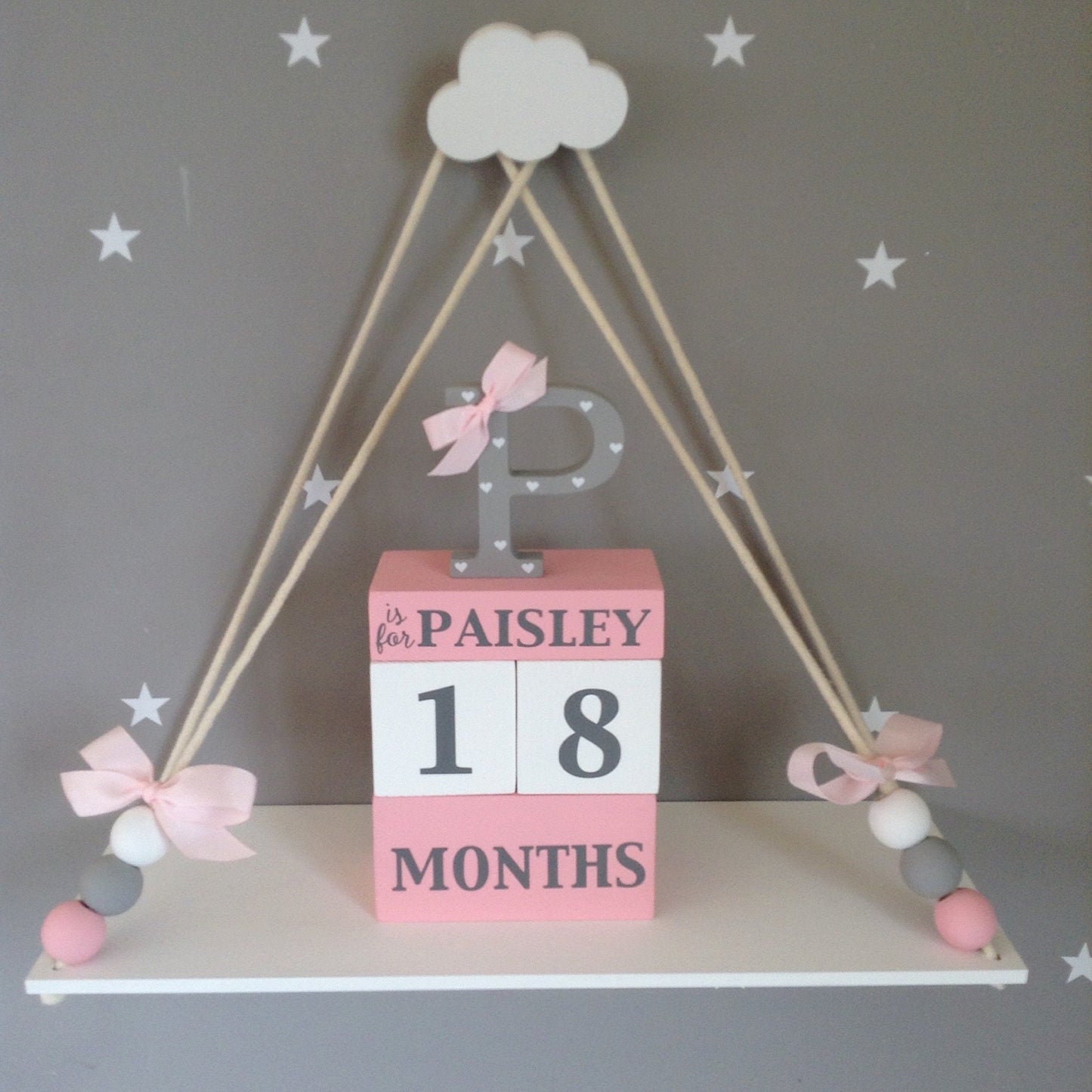 Personalized Baby Age Blocks, Photo Prop, Milestone Blocks