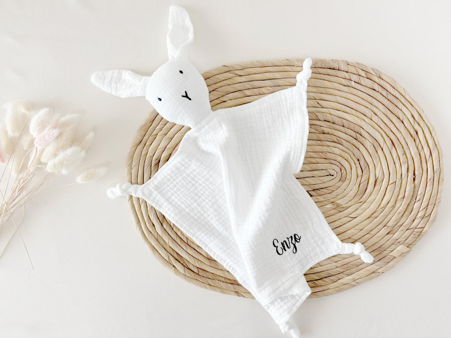 Personalized Baby Bunny Comforter: Muslin Easter Gift