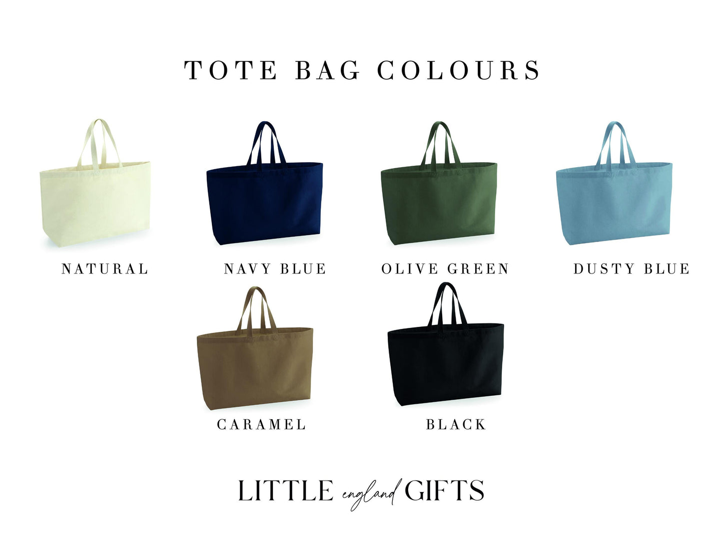 Personalized Organic Cotton Tote Bag: Embroidered Initial Oversized Shopper