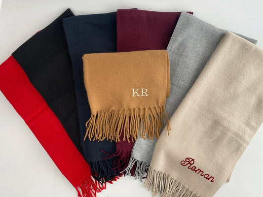 Company logo scarf embroidered custom design
