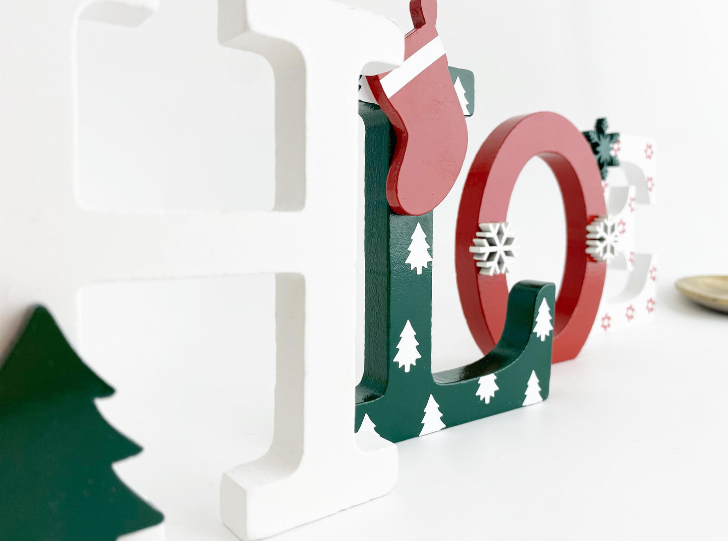 Personalized Christmas Wooden Name Letters: Holiday Table Decor