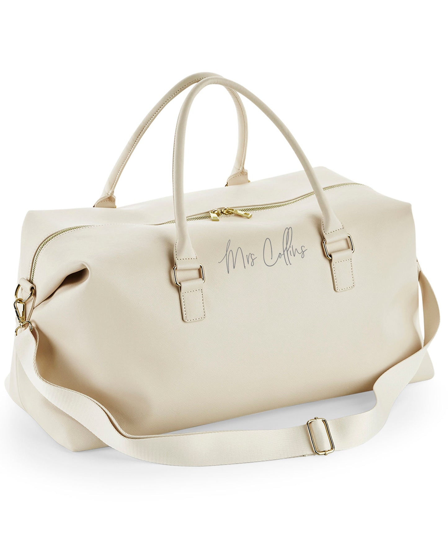 Personalized Leather Look Weekend Bag: Custom Holdall