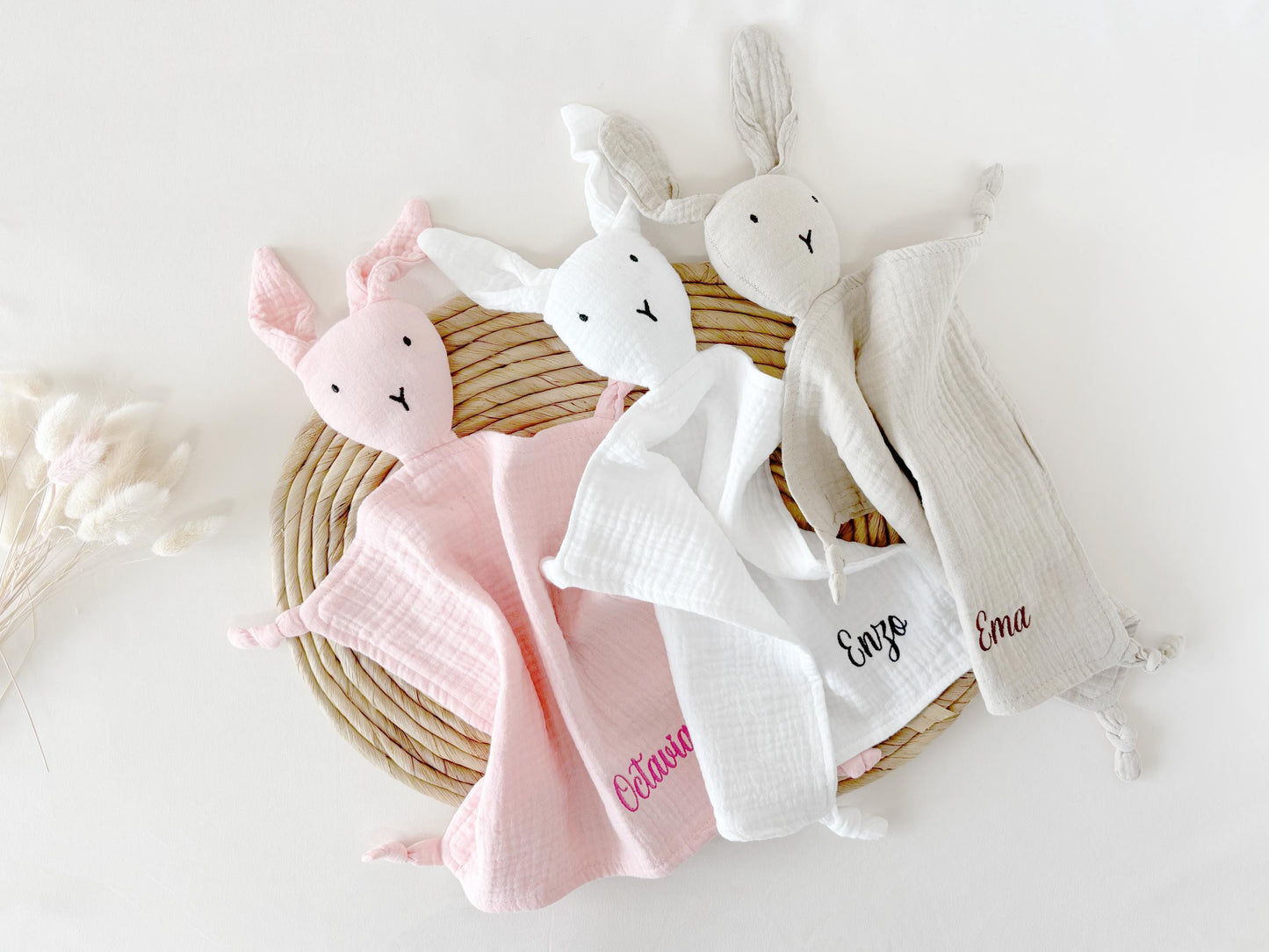 Personalized Baby Bunny Comforter: Muslin Easter Gift