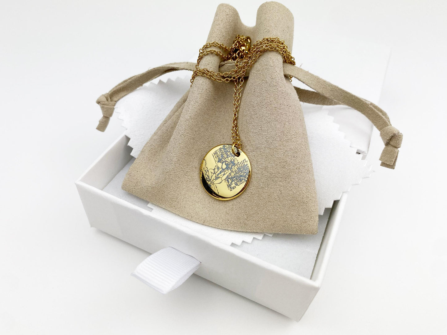 Custom Photo Disc Necklace, Engraved Locket, Personalized Anniversary Gift