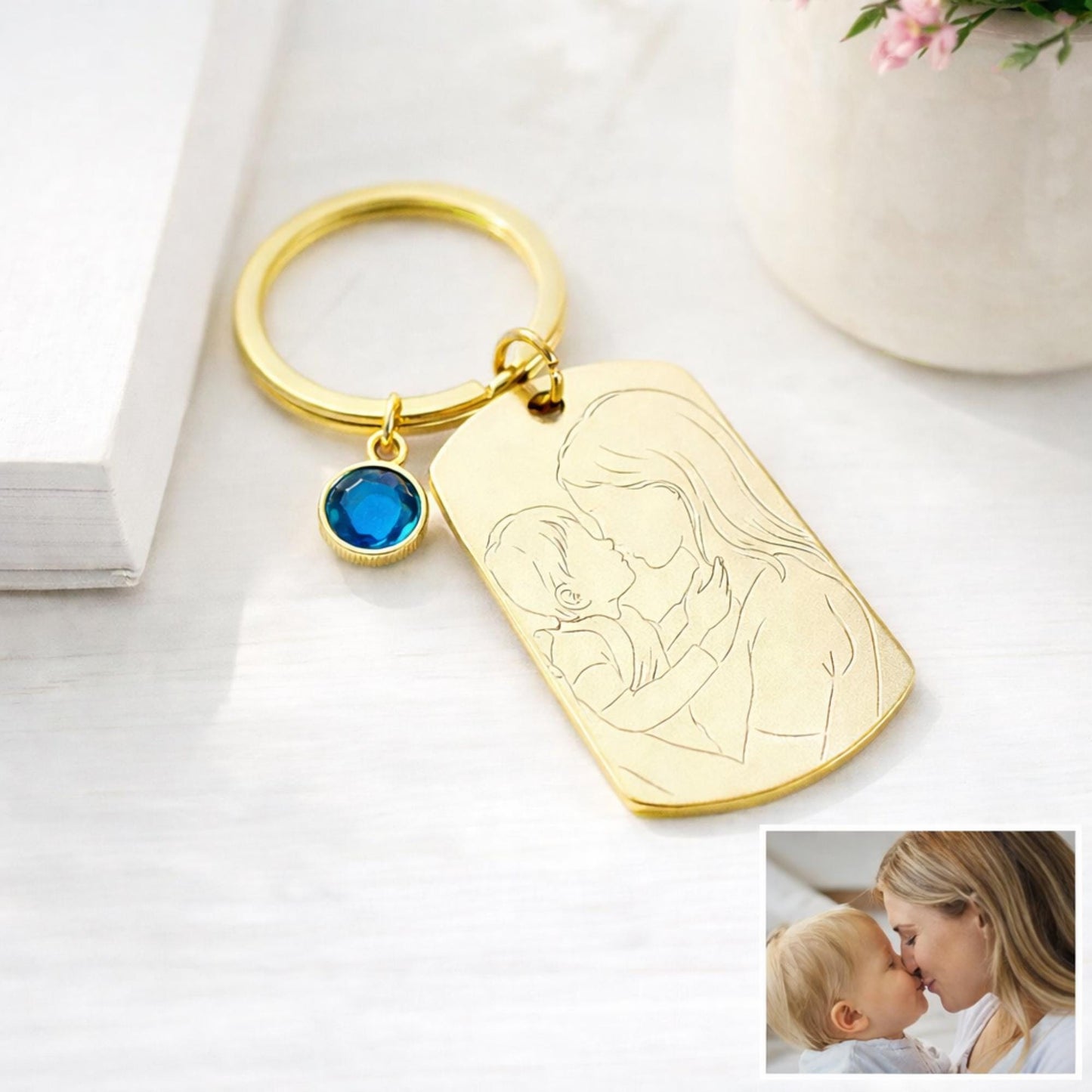 Mothers day keyring for Nana, Nanny, Grandmother with grandchildren photo