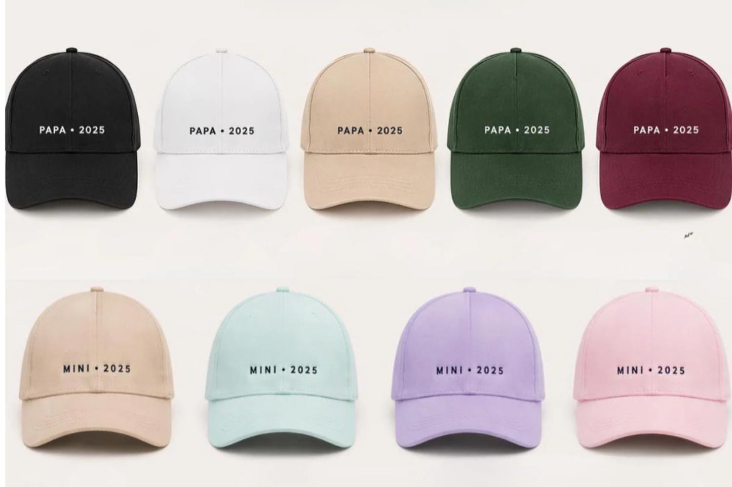 Matching Dad Kids Hats Personalised Embroidered Cap Fathers Day Gift Papa Mini