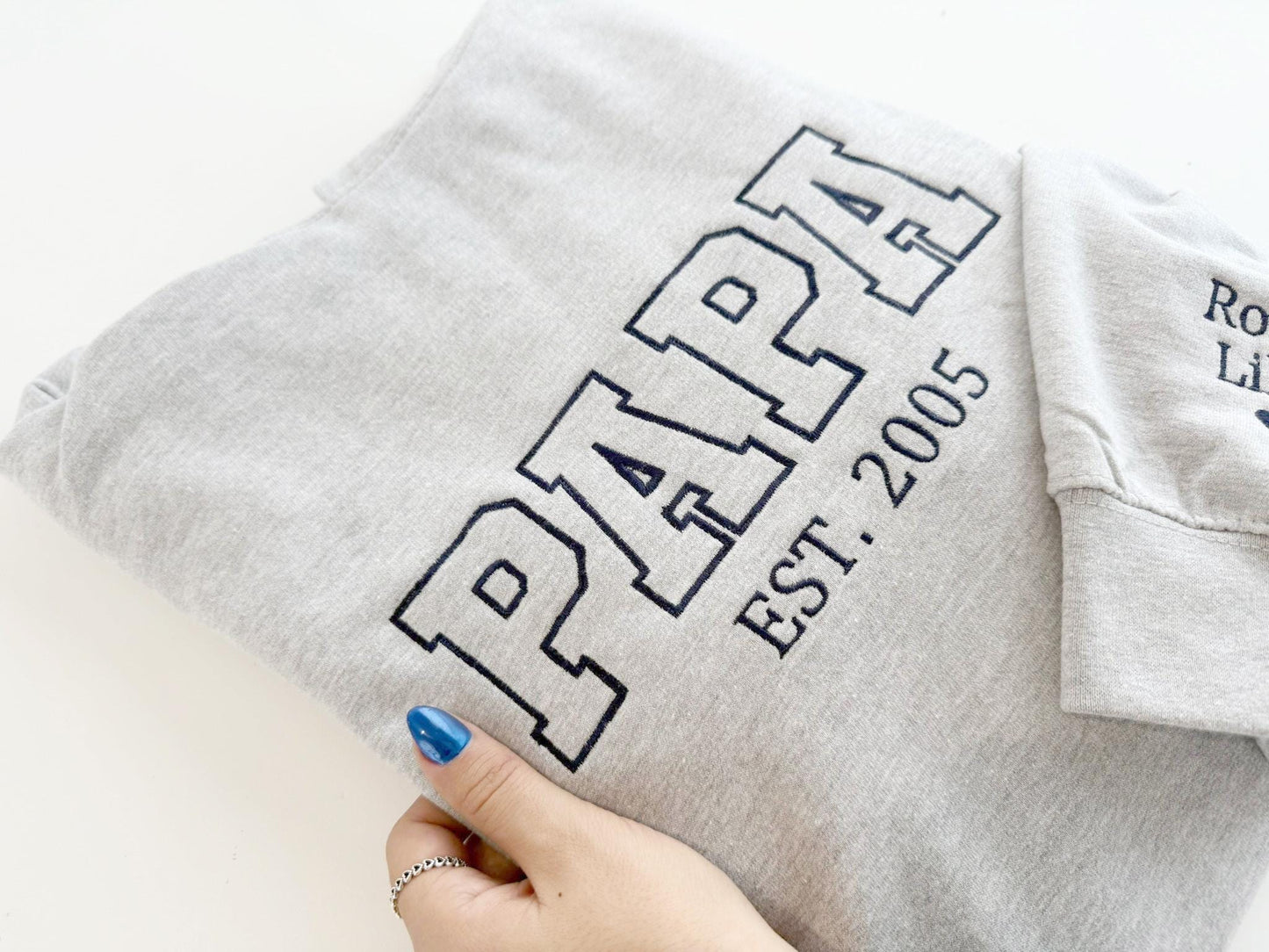 Personalized Papa Hoodie: Embroidered Dad Sweatshirt with Custom Names