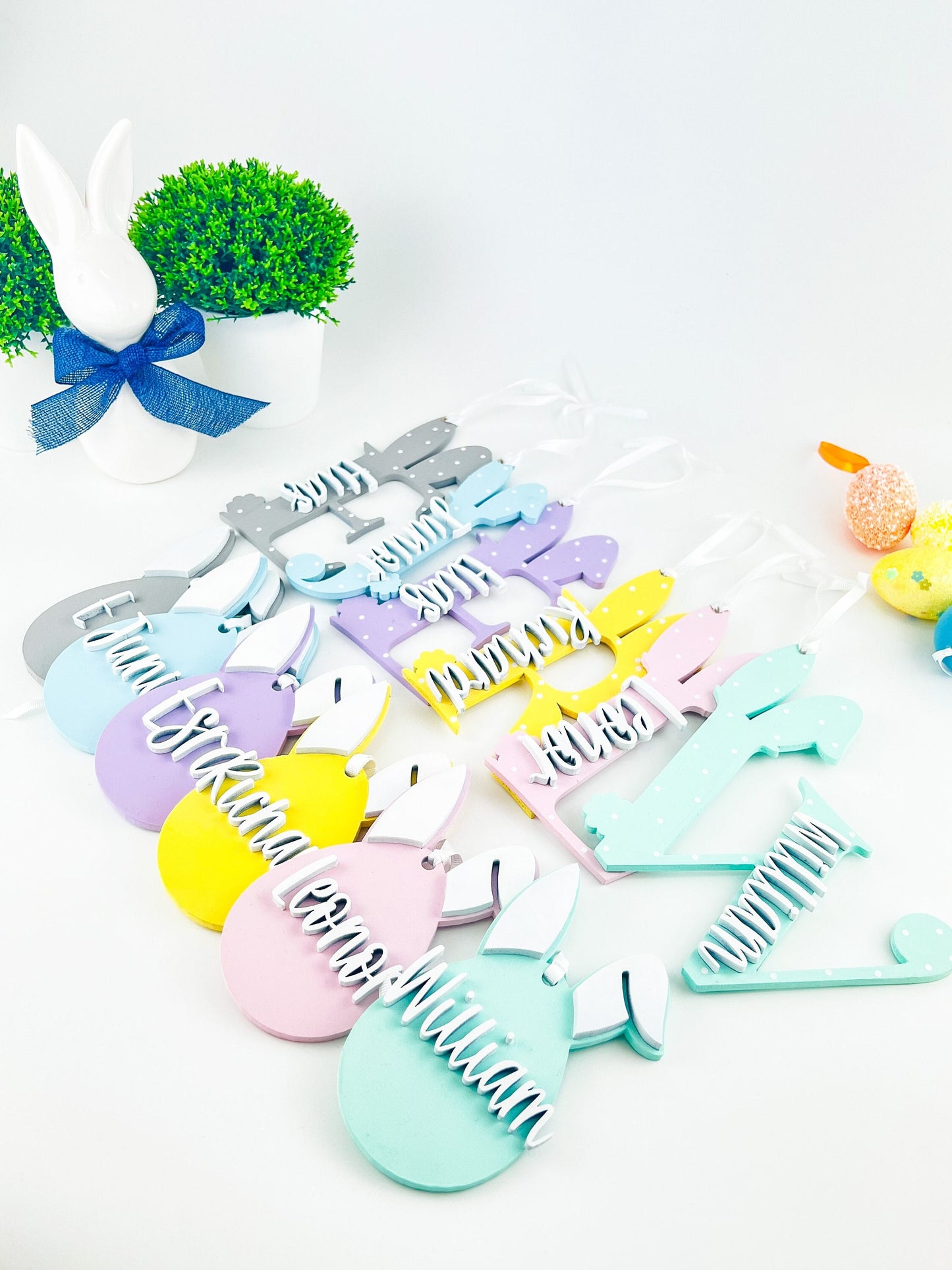 Personalized Easter Name Sign: Wooden Bunny Letter, Kids Decor