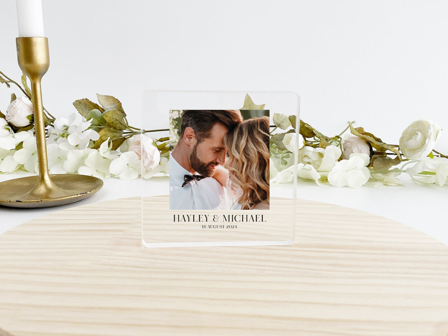 Personalized Wedding Picture Frame, Engraved Anniversary Gift