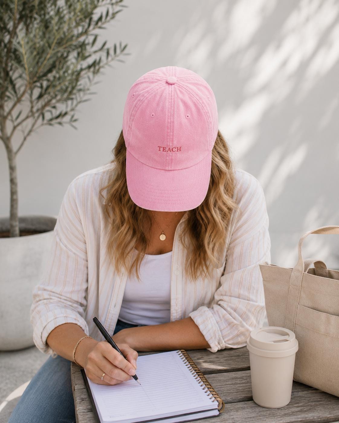 Personalised Teacher Cap, Custom Embroidered Hat, Washed Cotton Baseball Cap