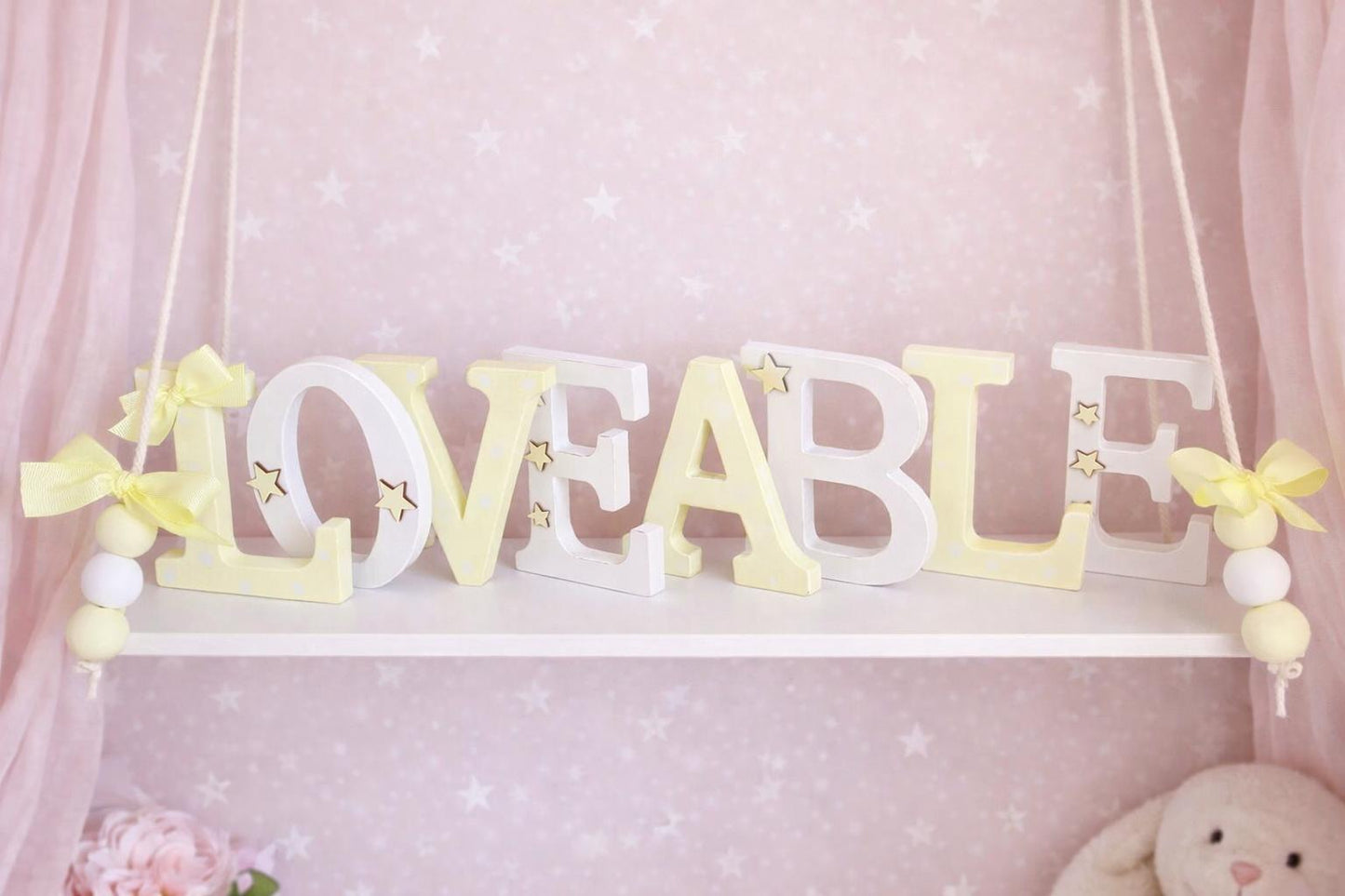Wood Name Letters, name sign kids room, Custom Nursery Decor