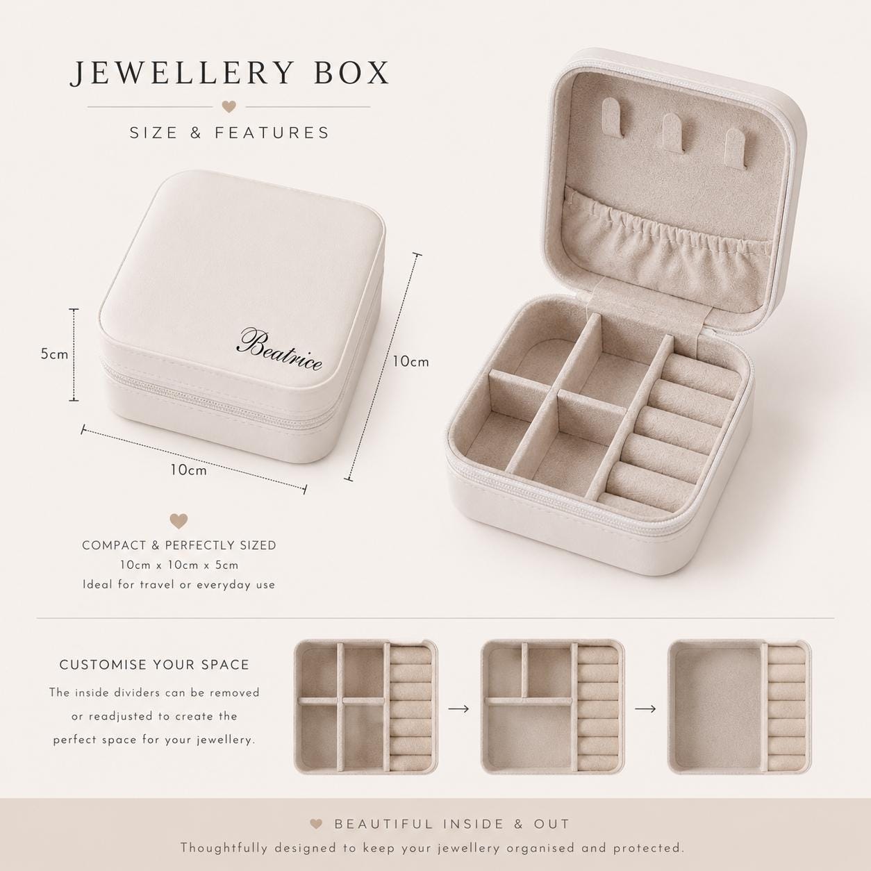 Personalized Bridesmaid Gift Set, Engraved Name Bracelet, Travel Jewelry Box