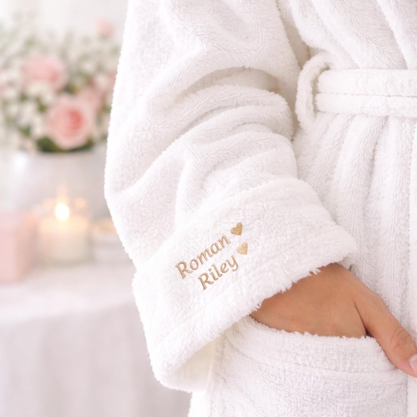 Embroidered Terry Towelling Bath Robe, Personalized Mother's Day Gift