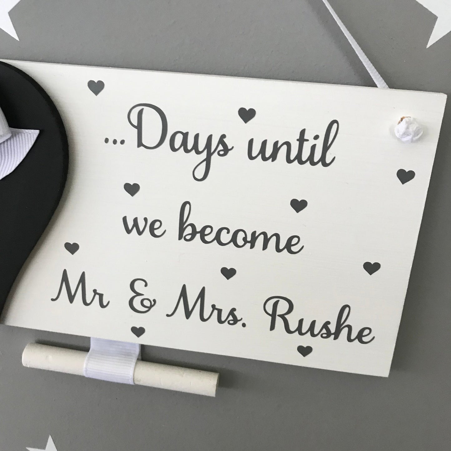 Personalized Wedding Countdown Sign: Mr & Mrs, Days Until I Do