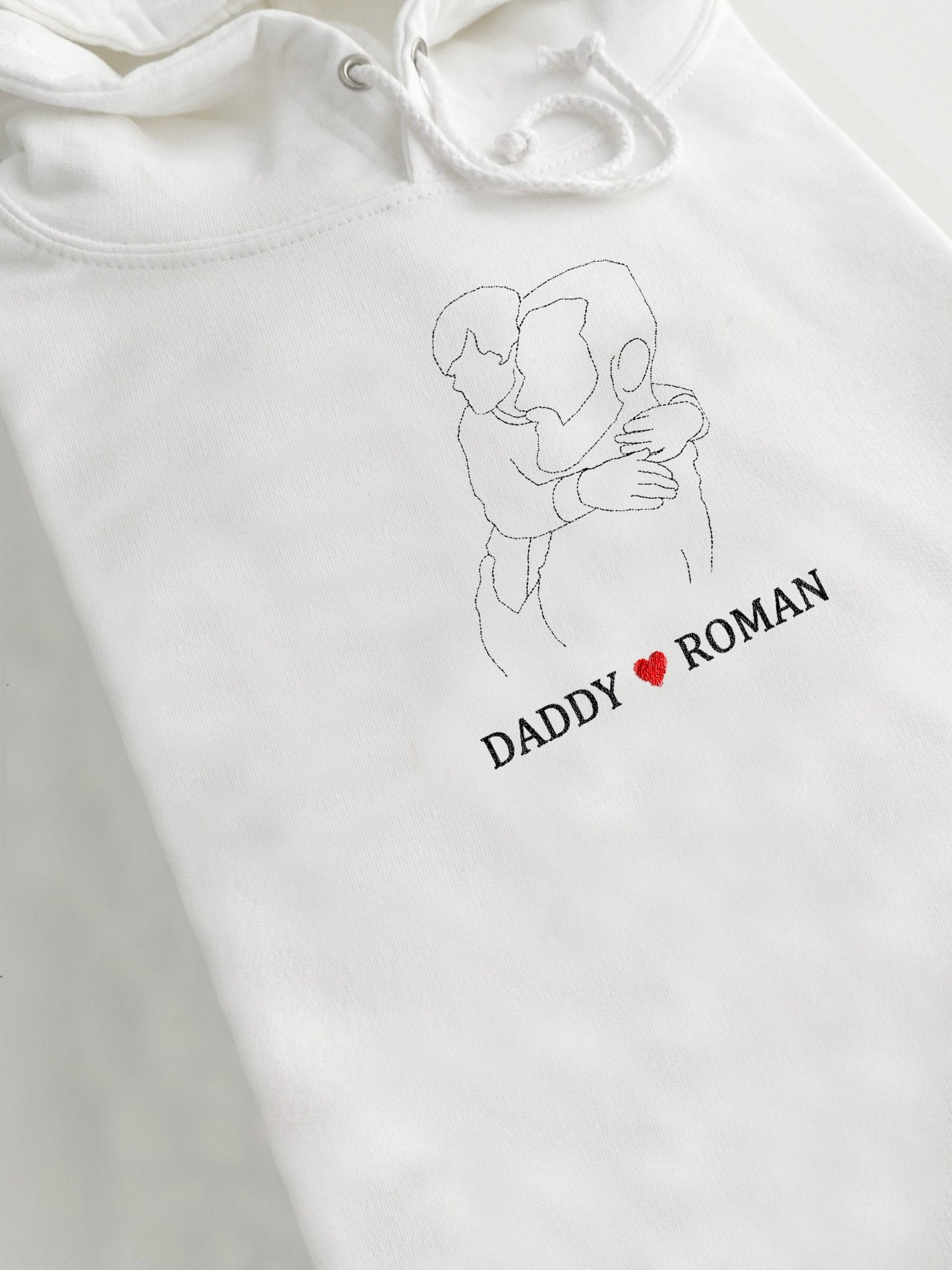 Embroidered Photo Outline Hoodie, Personalized Gift