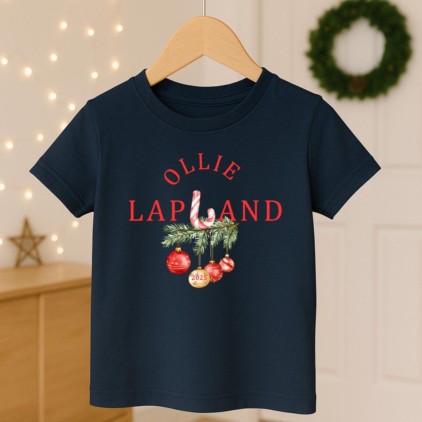 Personalised Kids Lapland Christmas Sweatshirt, Candy Cane Design