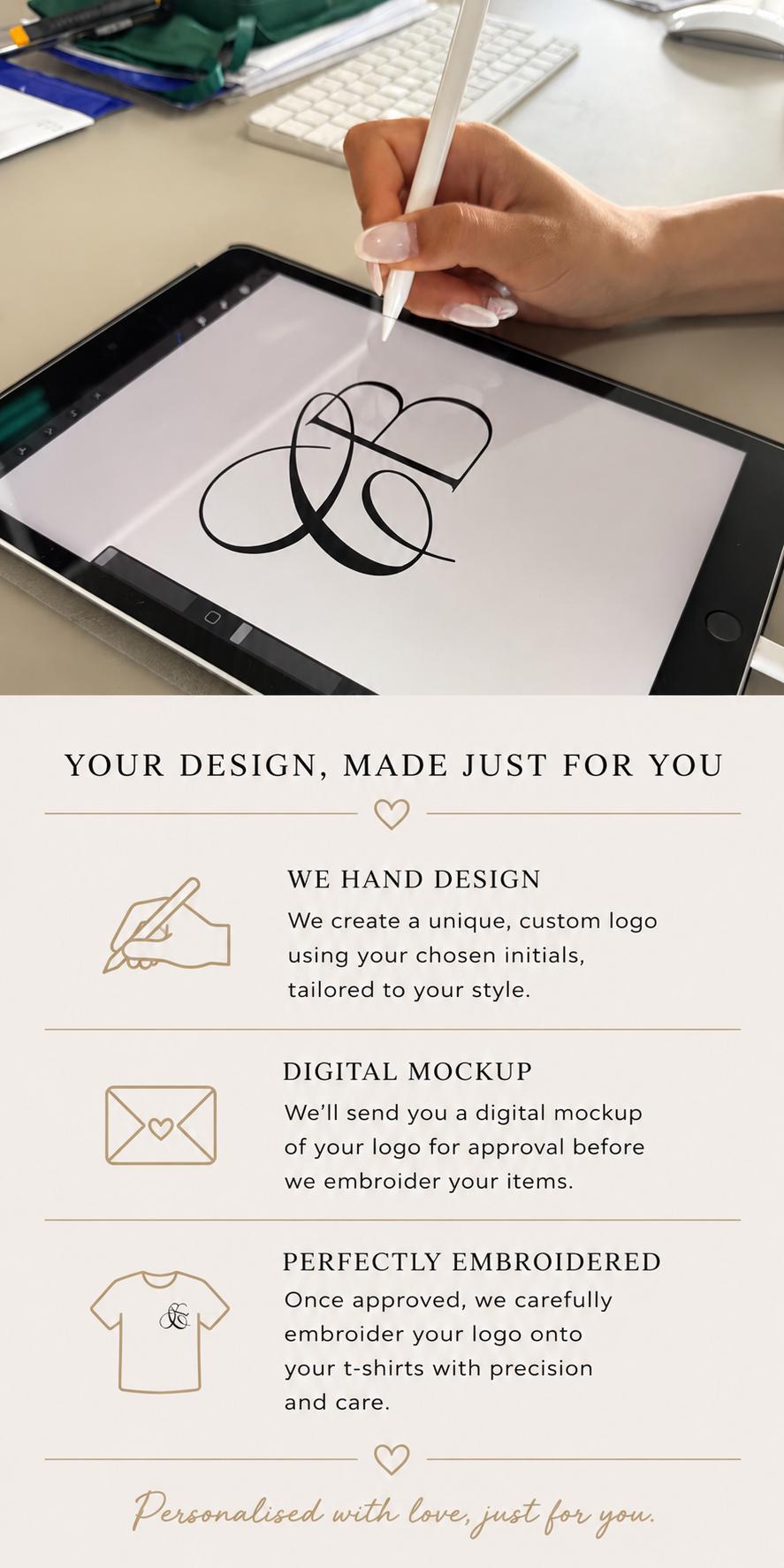 Custom Embroidered Couple T-Shirts | Bespoke Monogram Design, Honeymoon Apparel