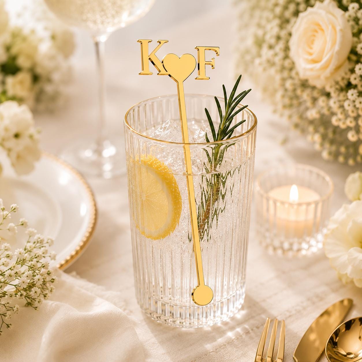Custom Monogram Acrylic Drink Stirrers | Wedding Cocktail Sticks, Signature Drink Decor