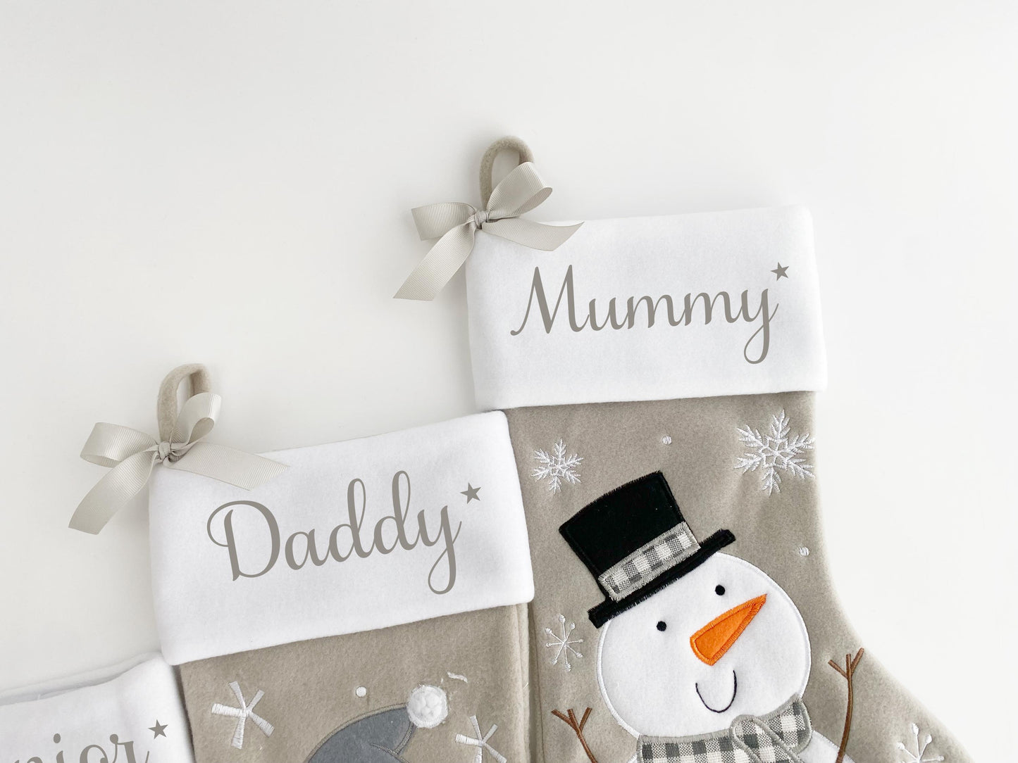 Grey Christmas stocking Christmas stocking Kids Christmas stocking Childs stocking baby stocking family christmas stocking