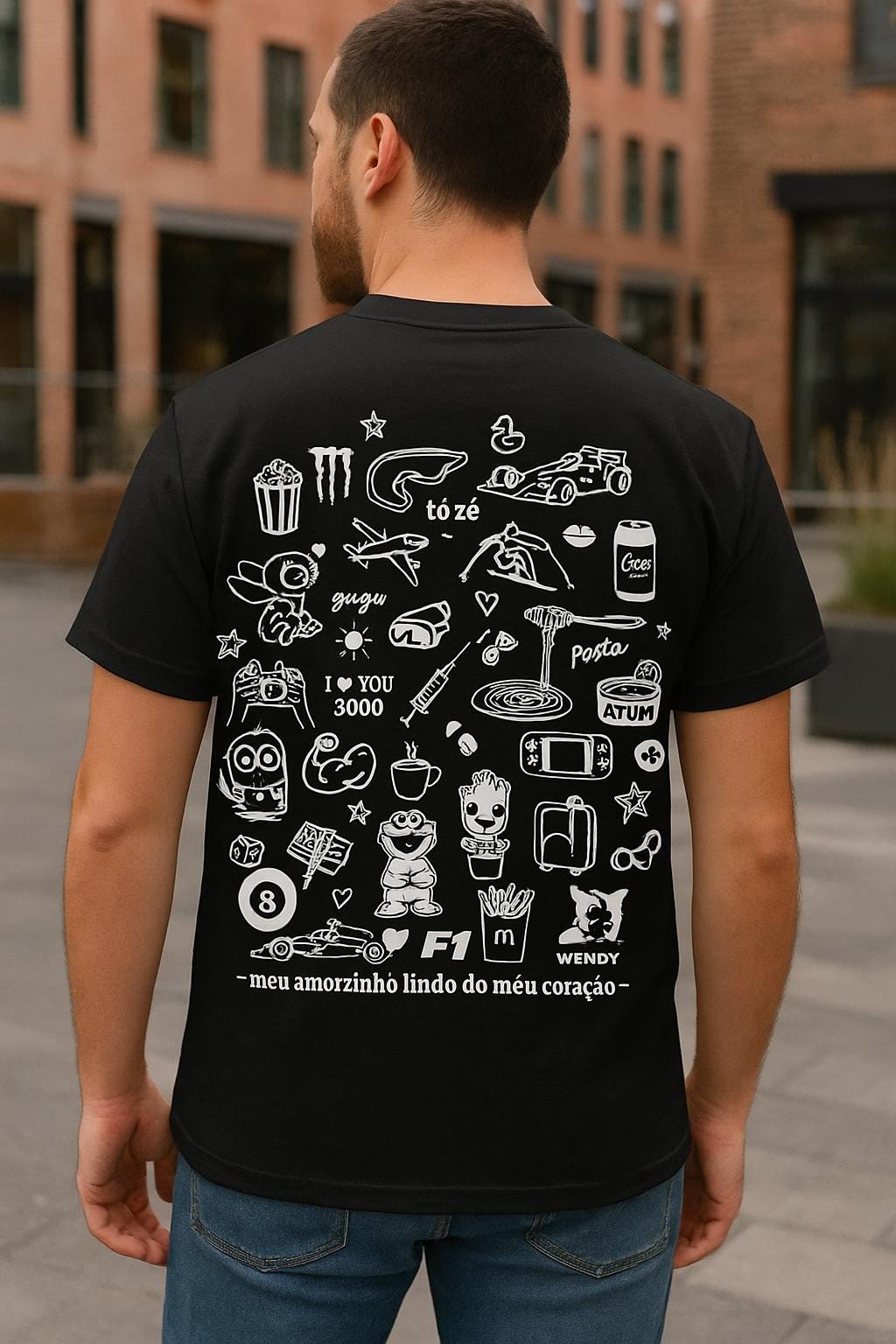 Custom Doodle Icon Shirt, Personalized Gift Tee or Hoodie
