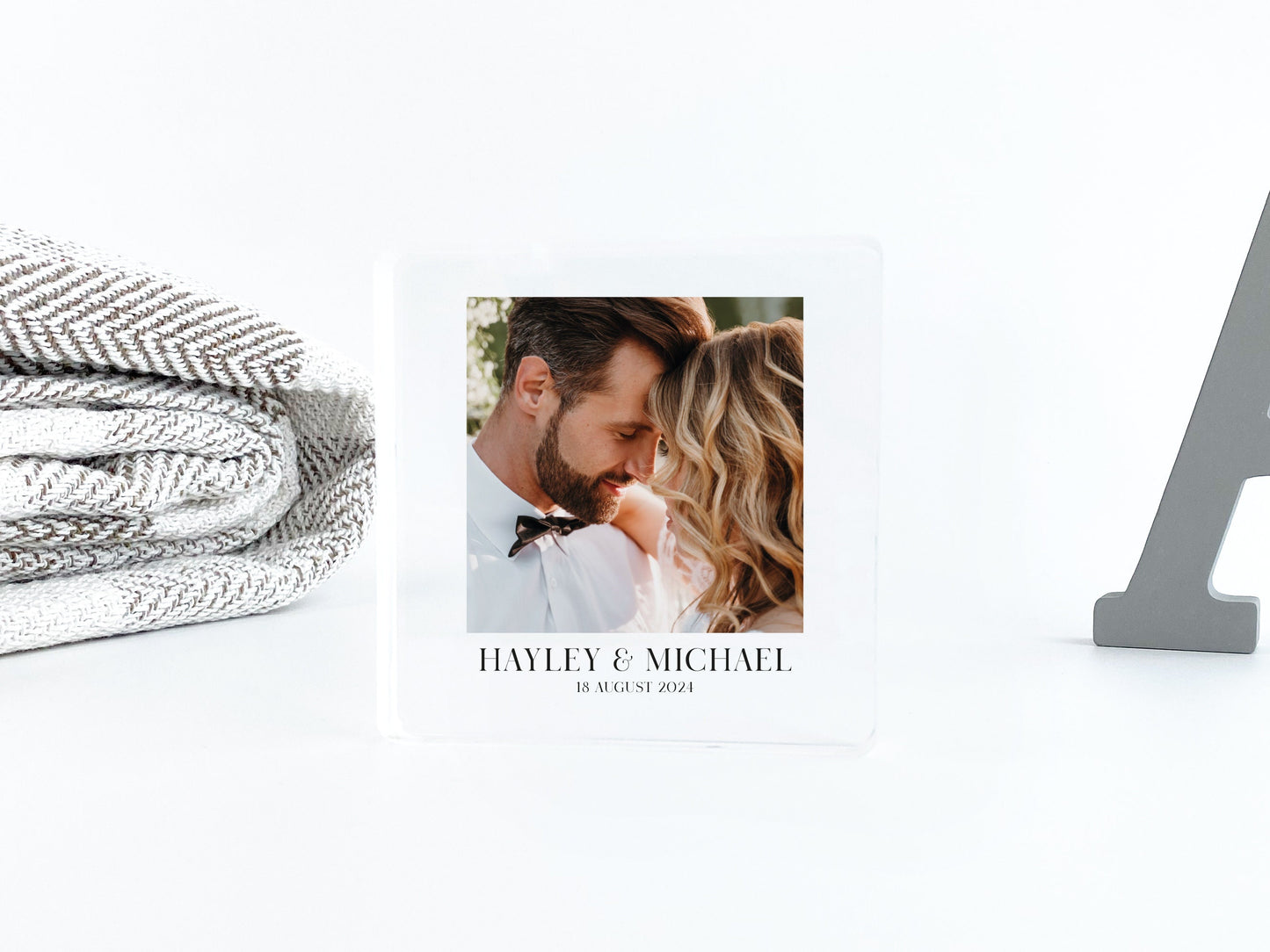 Personalized Wedding Picture Frame, Engraved Anniversary Gift