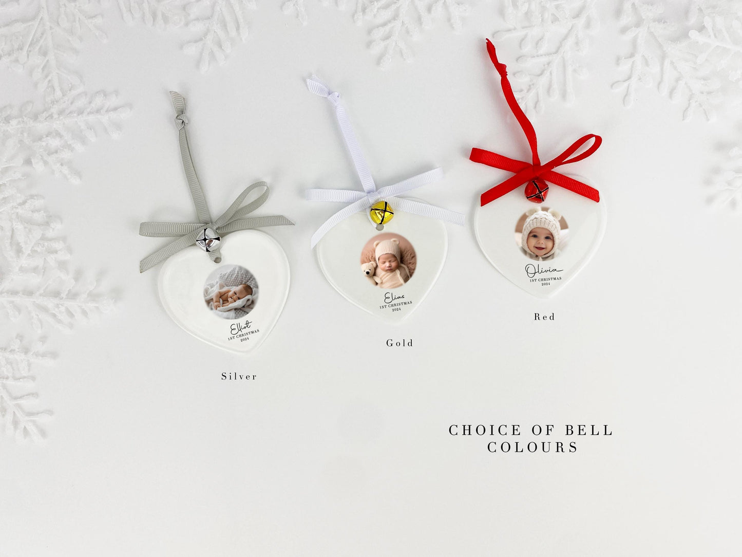 Personalized Baby's First Christmas Ornament: Photo Ceramic Bauble
