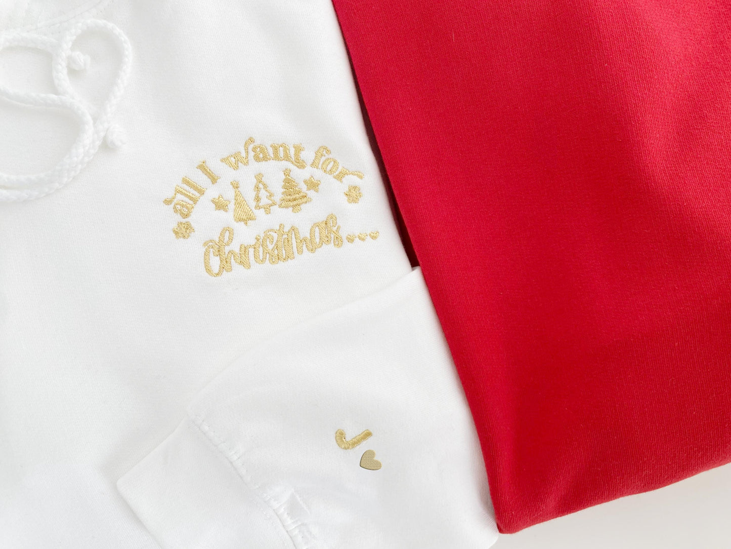 Embroidered Couple Christmas Hoodies: Matching Holiday Sweatshirts