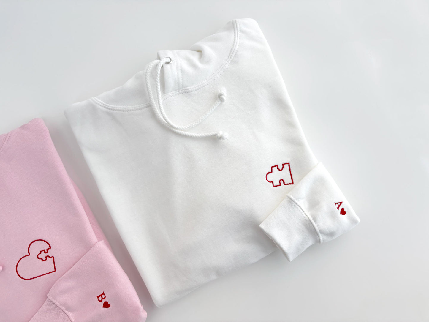 Personalized couples puzzle shirt, Custom initial heart Sweatshirt, matching couples Anniversary Outfit, Couple hoodie, Valentines Day Gift