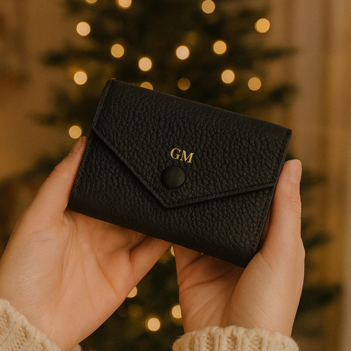 Monogram Leather Envelope Purse - Personalized Mothers Day Gift